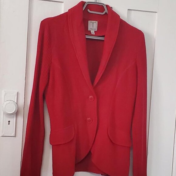Red Textured Cardigan - Picture 1 of 4